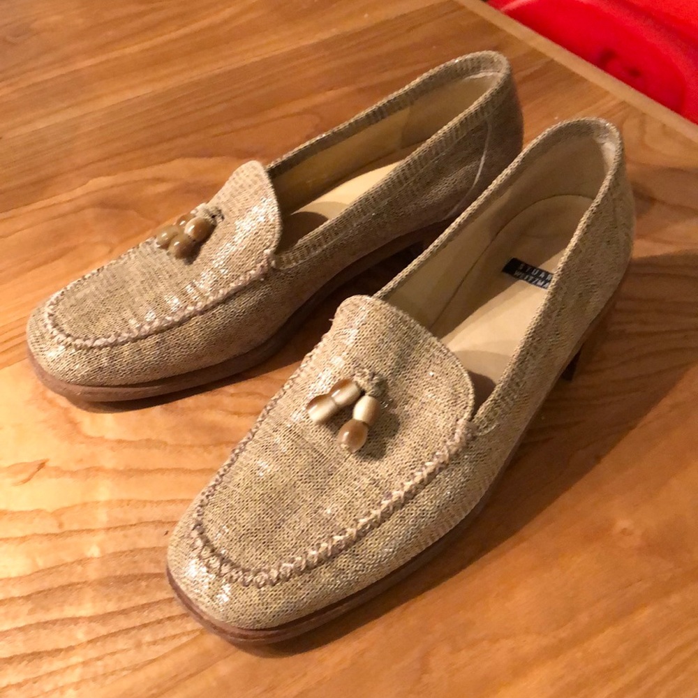 VINTAGE Stuart Weitzman, 7.5 Stacked Heel Loafers
